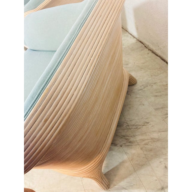 Vintage Coastal Pencil Reed Set, Chairs and Ottoman - 3 Pieces For Sale - Image 4 of 13