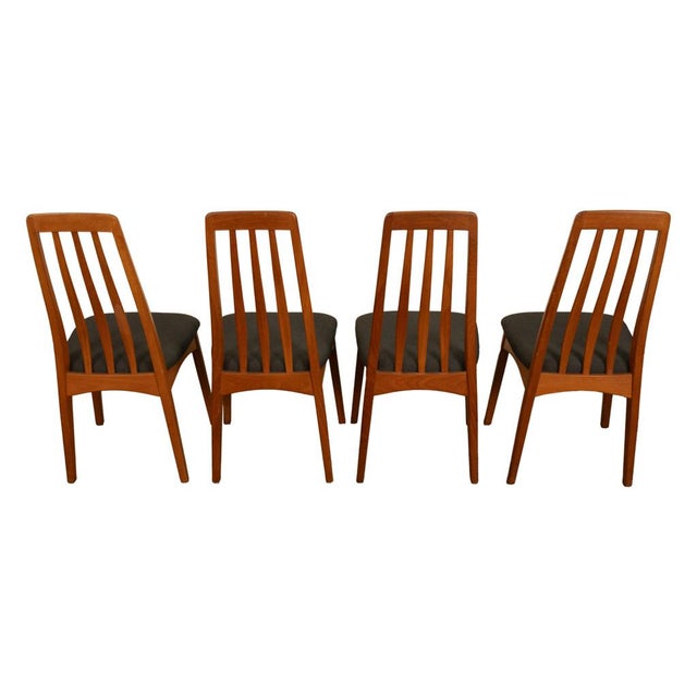 Set 4 Danish Mid Century Modern "Eva" Teak Dining Chairs by Niels Koefoed 1964 For Sale - Image 10 of 18