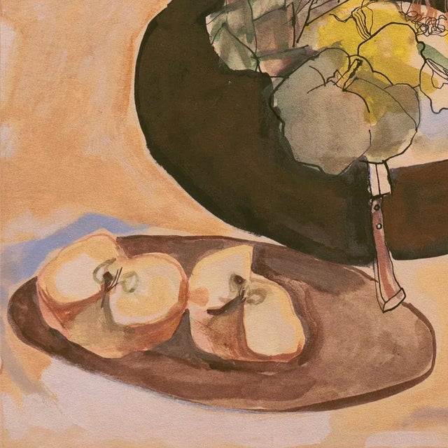 Mid-Century Modern 'Still Life, Jade and Gold' by Millicent Tomkins, Woman Artist, Berkeley, San Francisco Museum of Art For Sale - Image 3 of 8