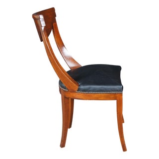 Late 20th Century Italian Fiorini Biedermeier Style Solid Cherry Klismos Side Dining Chair For Sale