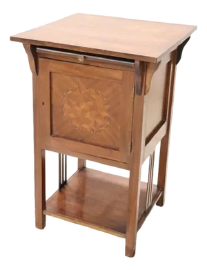 Early 20th Century Art Nouveau Inlaid Walnut Side Table