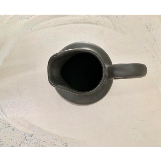 Noritake Noritake Modern Graphite Color Stoneware Pitcher With Gold Metallic Wash Bottom For Sale - Image 4 of 6