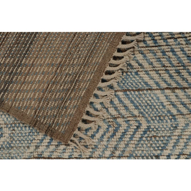 Textile Rug & Kilim’s Modern Rug with Beige-brown Geometric Patterns - 13x19 For Sale - Image 7 of 7