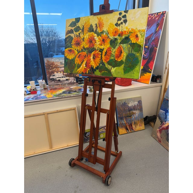 Art Deco Yellow Dialogue by Godfrey Afebuame, Oil on Canvas, (2026) For Sale - Image 3 of 4