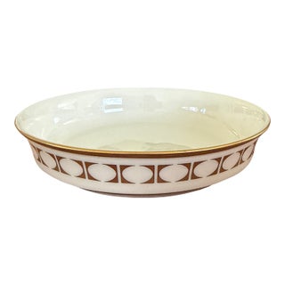 Vintage Lenox Tempo Gold Geometric Coupe Soup Bowl, 1965–1977 For Sale