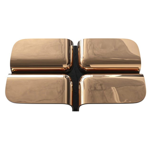Metal Alphacute" Coffee Table With Bronze, Handcrafted For Sale - Image 7 of 7