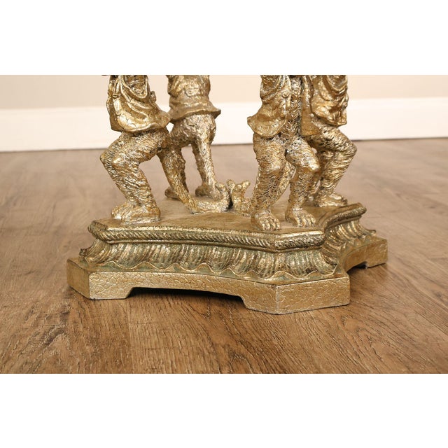 Figural Monkey Form Gilt Metal Obelisk Étagère For Sale - Image 12 of 18