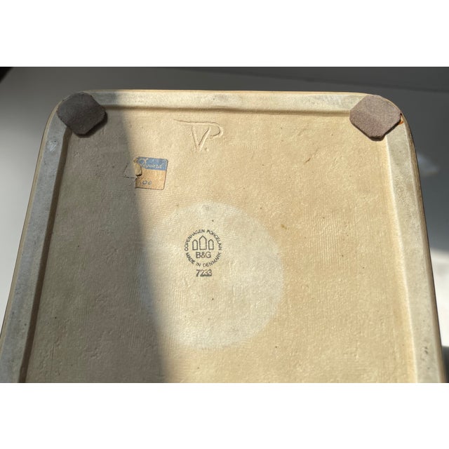 1960s Cubist Glazed Stoneware Dish by Valdemar Petersen for Bing & Grondahl, 1960s For Sale - Image 5 of 9