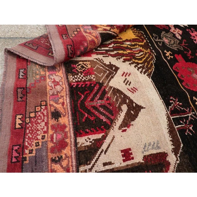 Lion King Vintage Turkish Kars Square Rug rug no.10893 For Sale In New York - Image 6 of 6