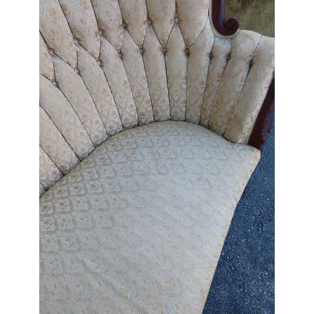 Victorian Style Carved Solid Mahogany Sofa Couch 6360 For Sale - Image 13 of 15