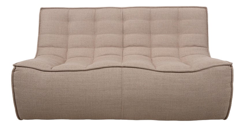 Fabric Two-Seater Grey Sand Taupe Ethnicraft N701 Sofa