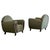 Large Art Deco Lounge Chairs in Oak and Green Velvet, 1930s, Set of 2 For Sale - Image 11 of 11