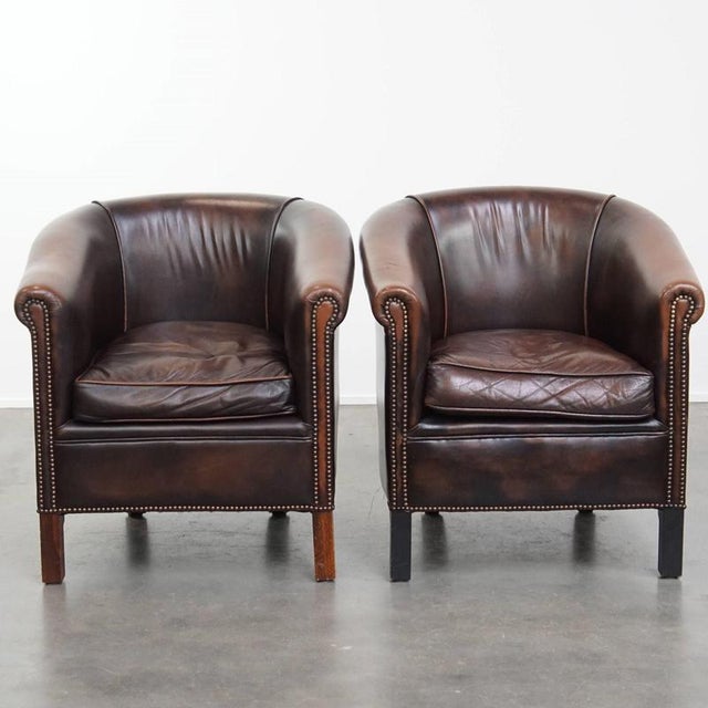 English Style Cowhide Club Armchairs, Set of 2 For Sale - Image 15 of 15