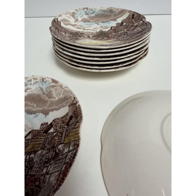 English Johnson Bros Olde English Countryside 5 1/2" Saucer - Set of 6 For Sale - Image 3 of 6