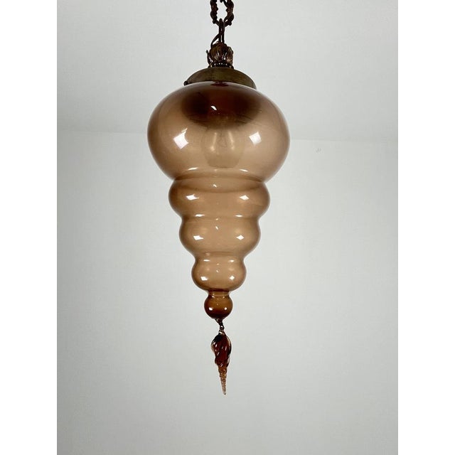 Venetian Murano Glass Pendant Lamp, 1940s For Sale - Image 4 of 8