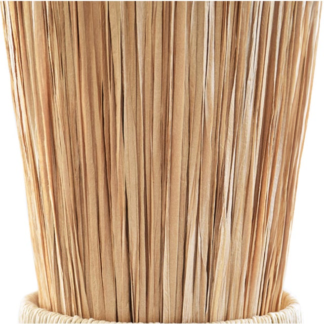 2020s Matthew Izzo Home Pax Elongated Hourglass Natural Rafia Wrapped Pendant Light For Sale - Image 5 of 5