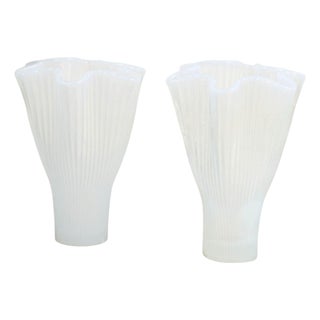 Vintage Swedish Reffla Art Glass Vases by Arthur Percy for Gullaskruf, 1970s, Set of 2 For Sale