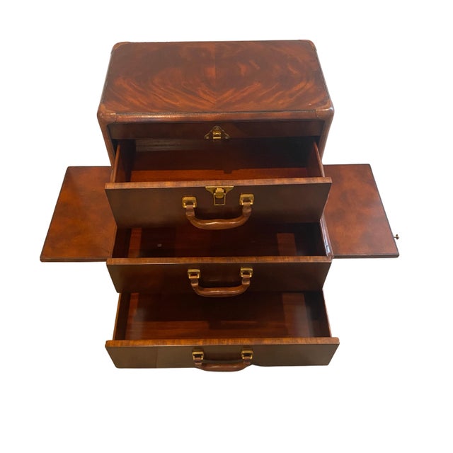 Mid-Century Modern 1970s Maitland Smith Stacking Suitcase Chest For Sale - Image 3 of 7