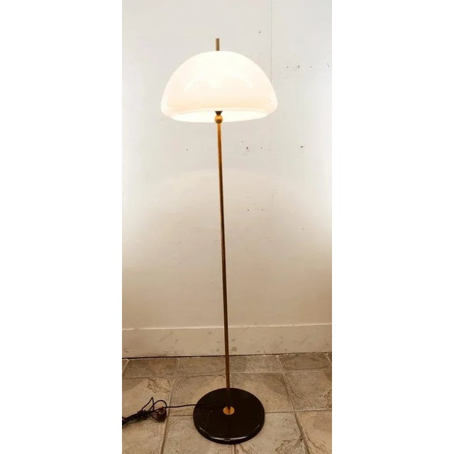 Acrylic Glass, Marble & Brass Floor Lamp For Sale - Image 5 of 10