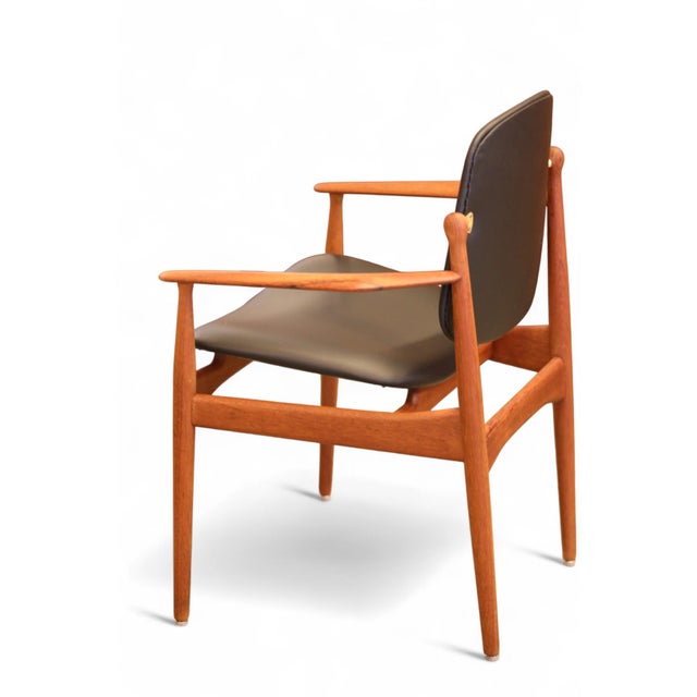 Armchair in Teak and Leather by Arne Vodder for France & Son, 1950s For Sale - Image 10 of 18