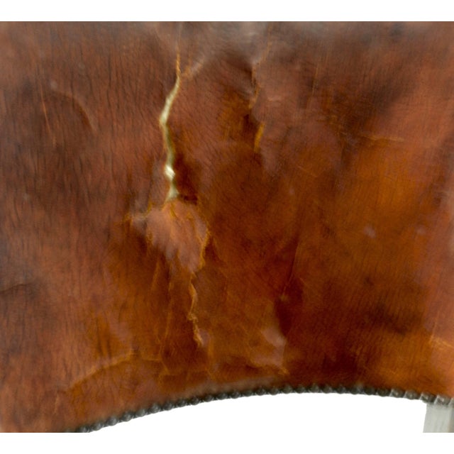 Early 19th Century English Oak Chairs With Leather Seats For Sale - Image 10 of 11