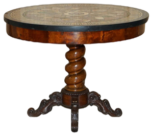 William IV Marble Centre Table with Pietra Dura Top, 1830s