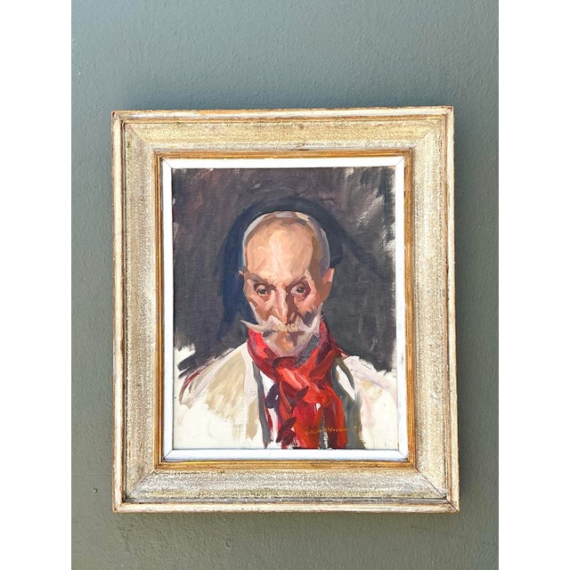 Vintage Framed Oil Portrait of Gentleman For Sale - Image 11 of 12