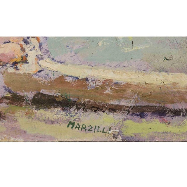 Franco Marzilli, Ballerina in the Park, Oil Painting, 1970s For Sale - Image 4 of 6