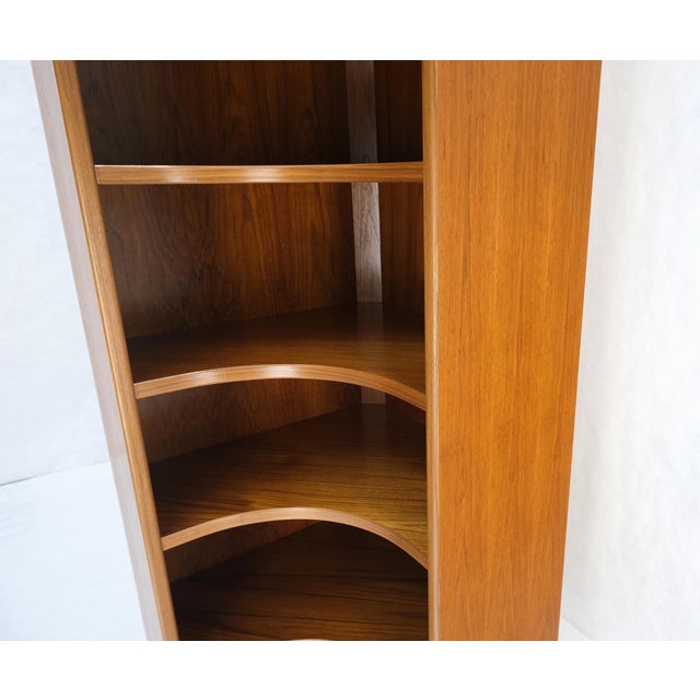 Danish Mid-Century Modern Corner Teak Bookcase Shelving Unit Etagere For Sale - Image 4 of 12