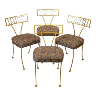 Mid Century Modern Thinline Klismos Patio Chairs - Set of 4 For Sale