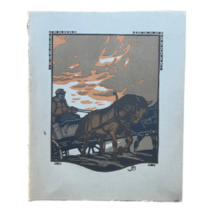 Gustave Baumann "February" - "All the Year Round" Color Woodcut in 11x14 Mat 1912