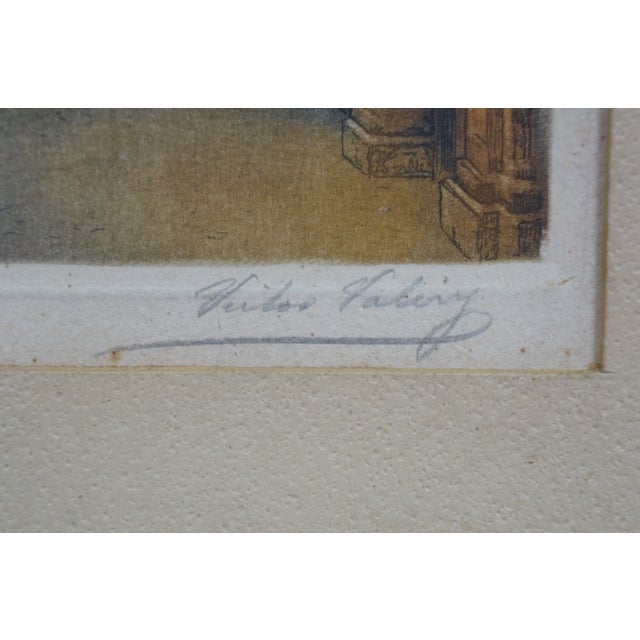 Early 20th Century Victor Valery Signed Rue De La Vieille Ville Nice France Etching 15" For Sale - Image 4 of 10