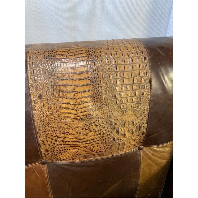 Animal Skin Paul Robert Mixed Fabric and Leather Sofa & Chair For Sale - Image 7 of 16