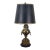 Mid 20th Century Empire Brass Mantel Trophy Urn Table Lamp Black Shade 31" For Sale