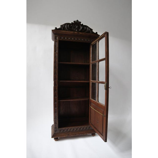 Brown Antique Breton Chestnut Display Cabinet, France, 1880s For Sale - Image 8 of 11