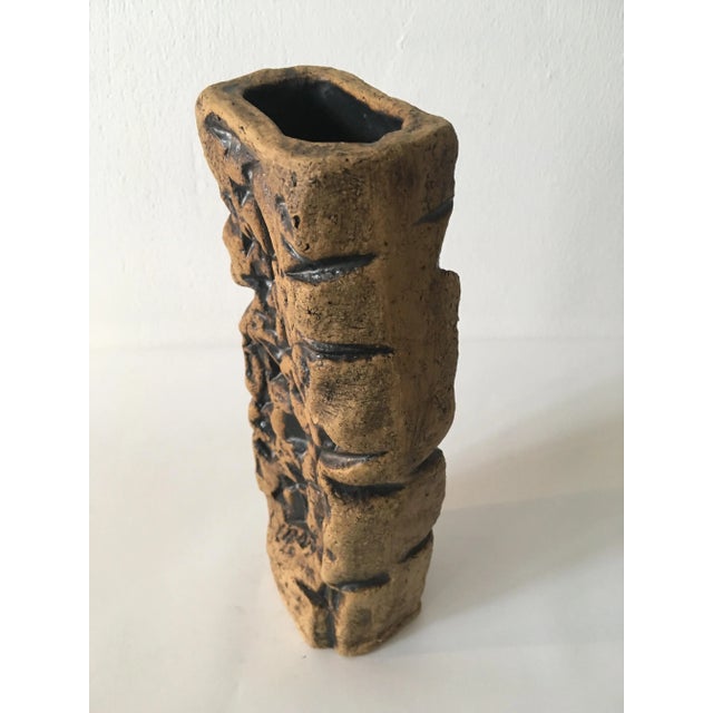 Brutalist Ceramic Vase, 1970s For Sale - Image 4 of 6
