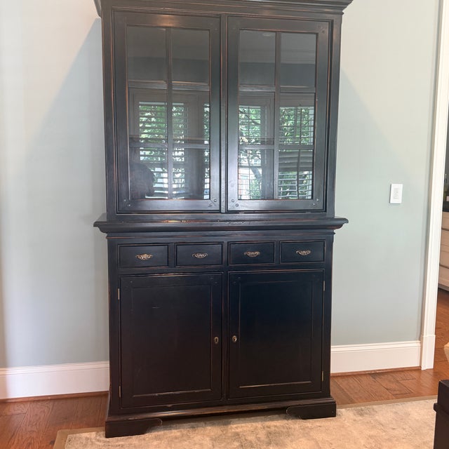 English Two Piece China Cabinet For Sale - Image 15 of 16