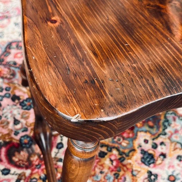 Wood Vintage Ethan Allen Old Tavern Antiqued Pine Country Dining Side Chairs 12-6031 - a Pair For Sale - Image 7 of 13