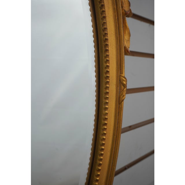 Glass Carvers Guild Oval Gold Gilt Wall Mirror For Sale - Image 7 of 11