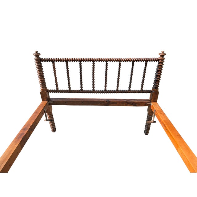 19th Century Antique Jenny Lind Turned Wood Full Spool Bed For Sale - Image 13 of 18