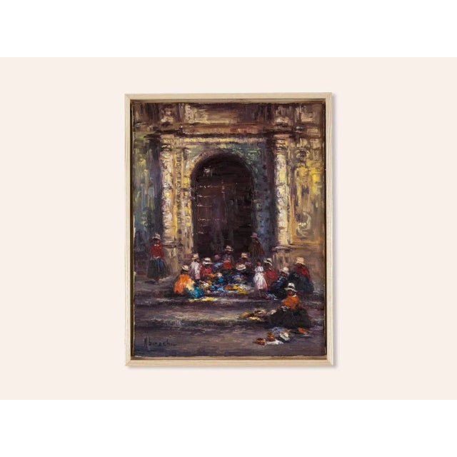 Nelly Binaghi, Seamstresses in Argentina, Oil on Canvas, Framed, Set of 2 For Sale - Image 3 of 14