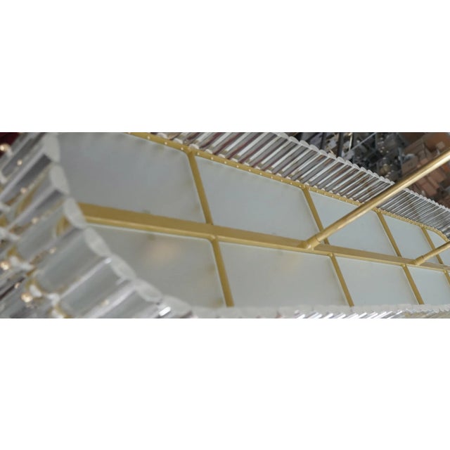 Gold Mid-Century Italian Murano Art Glass and Brass Chandelier and Pendant For Sale - Image 8 of 10