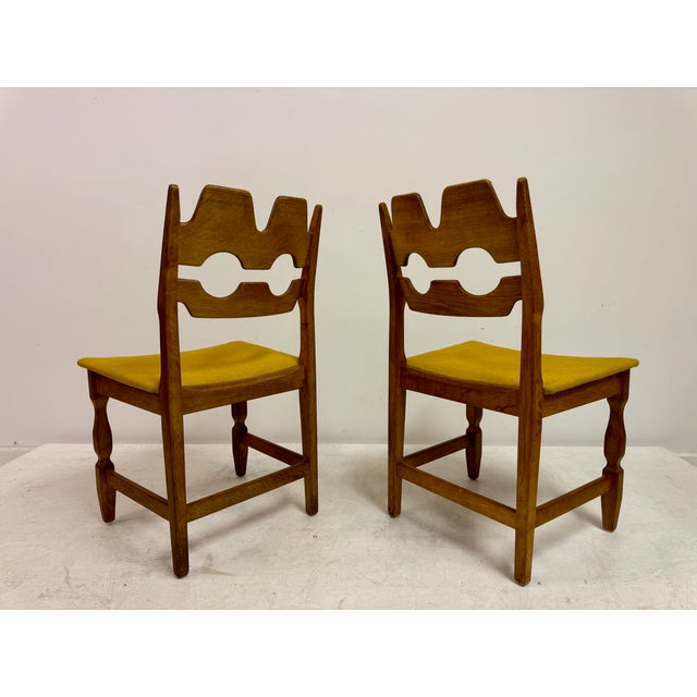 Danish Razorblade Oak Dining Chairs by Henning Kjaernulf, 1960s, Set of 6 For Sale - Image 16 of 18