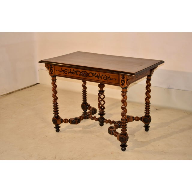 19th Century French Walnut Inlaid Desk For Sale In Greensboro - Image 6 of 12