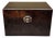 Dark Hardwood Treasure Storage Box With Antique Brass Lock, Asian Chinoiserie Chest For Sale