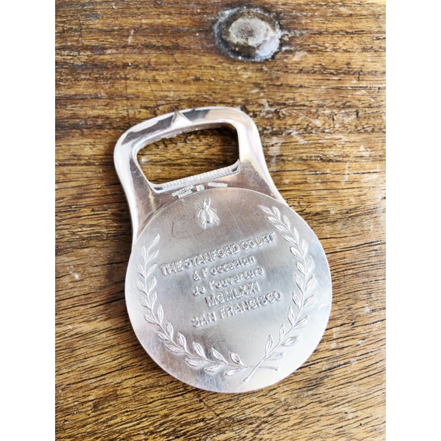 Christofle Vintage Christofle Silver Bottle Opener From Stanford Court Hotel San Francisco For Sale - Image 4 of 4