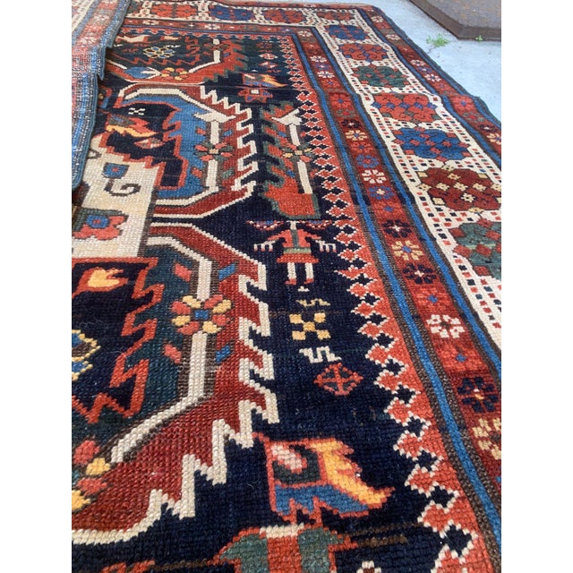 Late 19th Century Antique Talish Dragon Rug, Southeast Caucasus 3'9" X 7'9" Circa 1870 For Sale - Image 5 of 11
