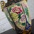 Army Green Early 20th Century Floral Table Lamp Hand Painted Porcelain Style of Royal Nippon Black Bell Shade For Sale - Image 8 of 18