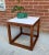 Super vintage mid-century modern small table in walnut with a white laminate top. Would be ideal for drinks or as a plant...