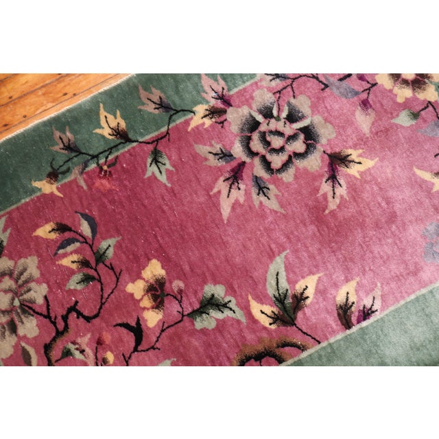 Textile Zabihi Collection Chinese Art Deco Small Rug - 3' x 4'9" For Sale - Image 7 of 8